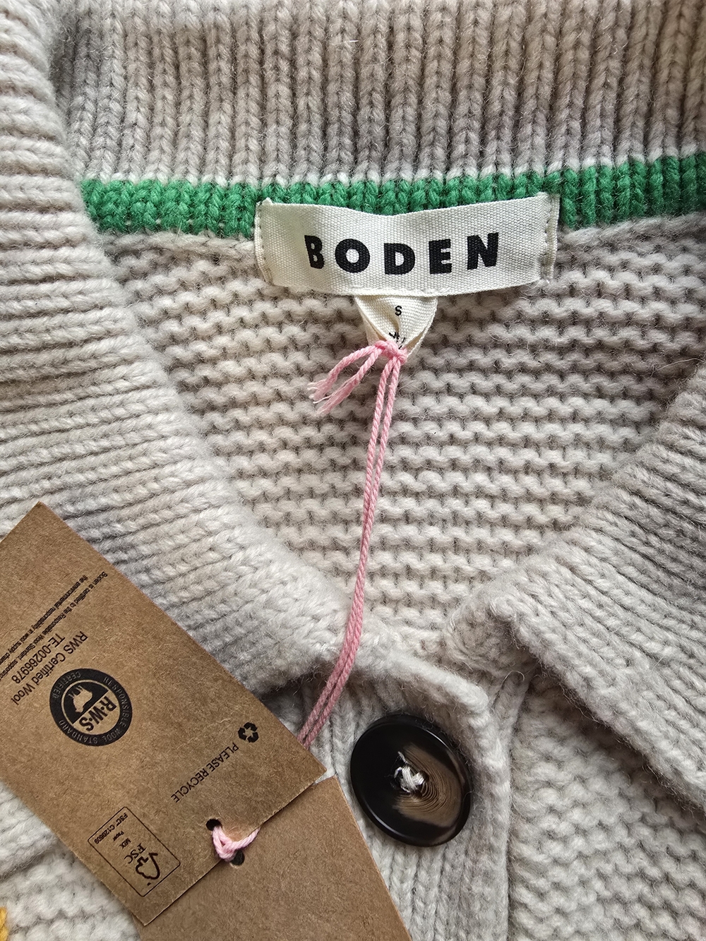 NWT Boden Embroidered Wool Blend Cardigan Size S - Picture 3 of 6